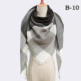 Designer 2019 knitted spring winter women scarf plaid warm cashmere scarves shawls luxury brand neck bandana  pashmina lady wrap