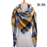 Designer 2019 knitted spring winter women scarf plaid warm cashmere scarves shawls luxury brand neck bandana  pashmina lady wrap