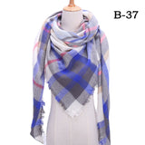 Designer 2019 knitted spring winter women scarf plaid warm cashmere scarves shawls luxury brand neck bandana  pashmina lady wrap